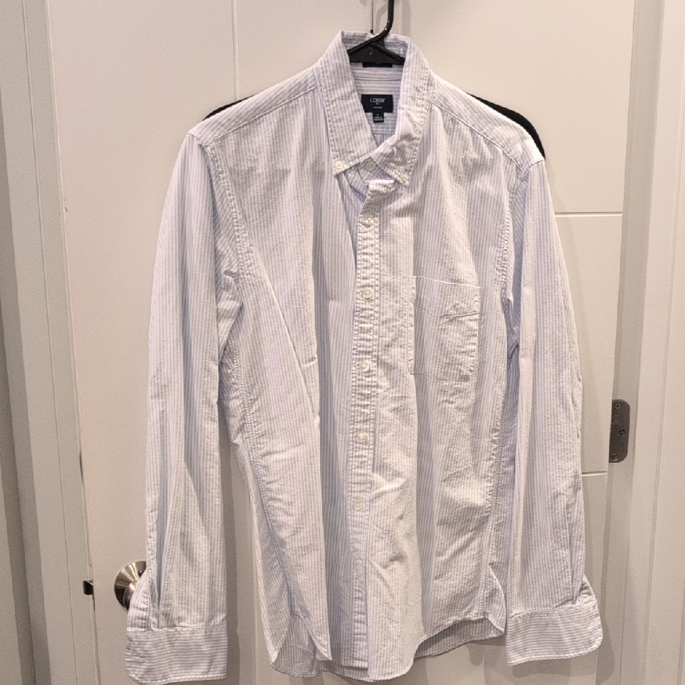J. Crew Light Blue Striped Casual Shirt
